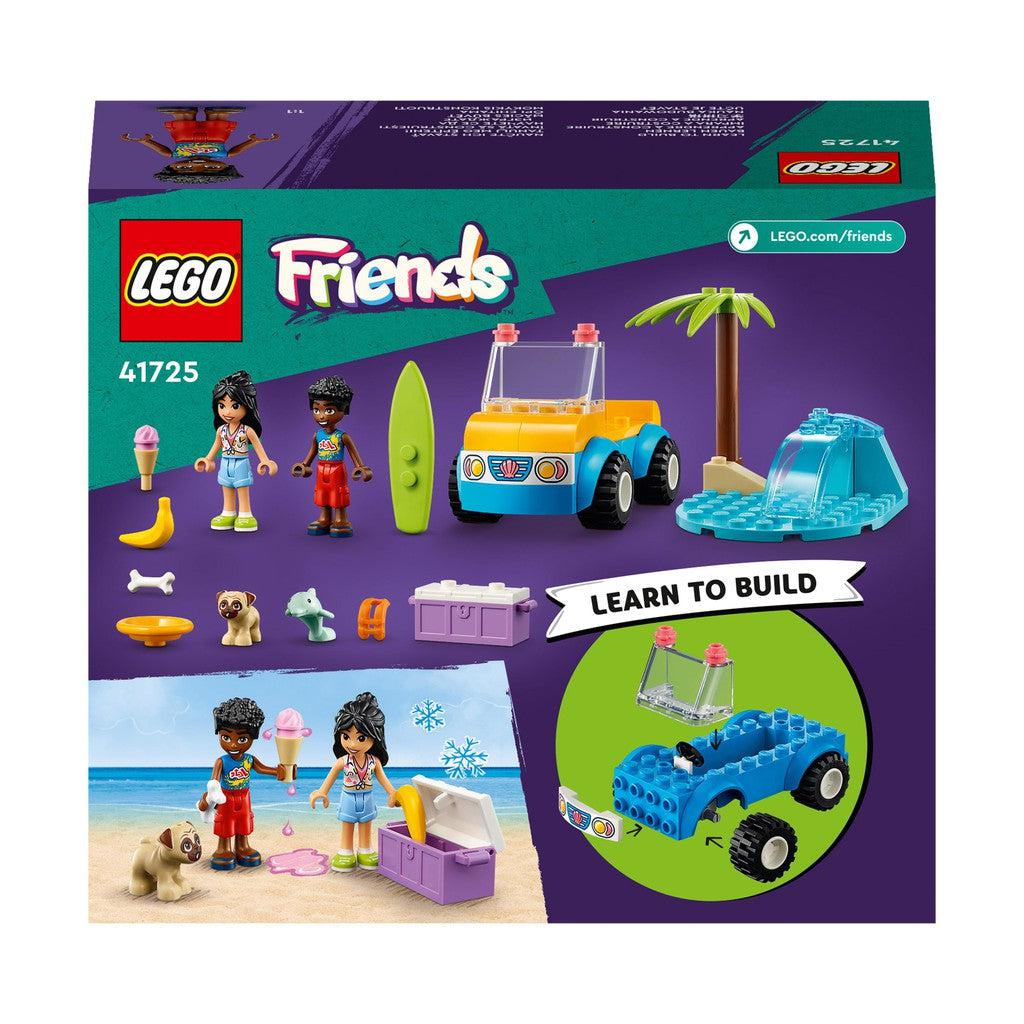 image shows teh back of the box that encourages children to learn how to build with LEGO