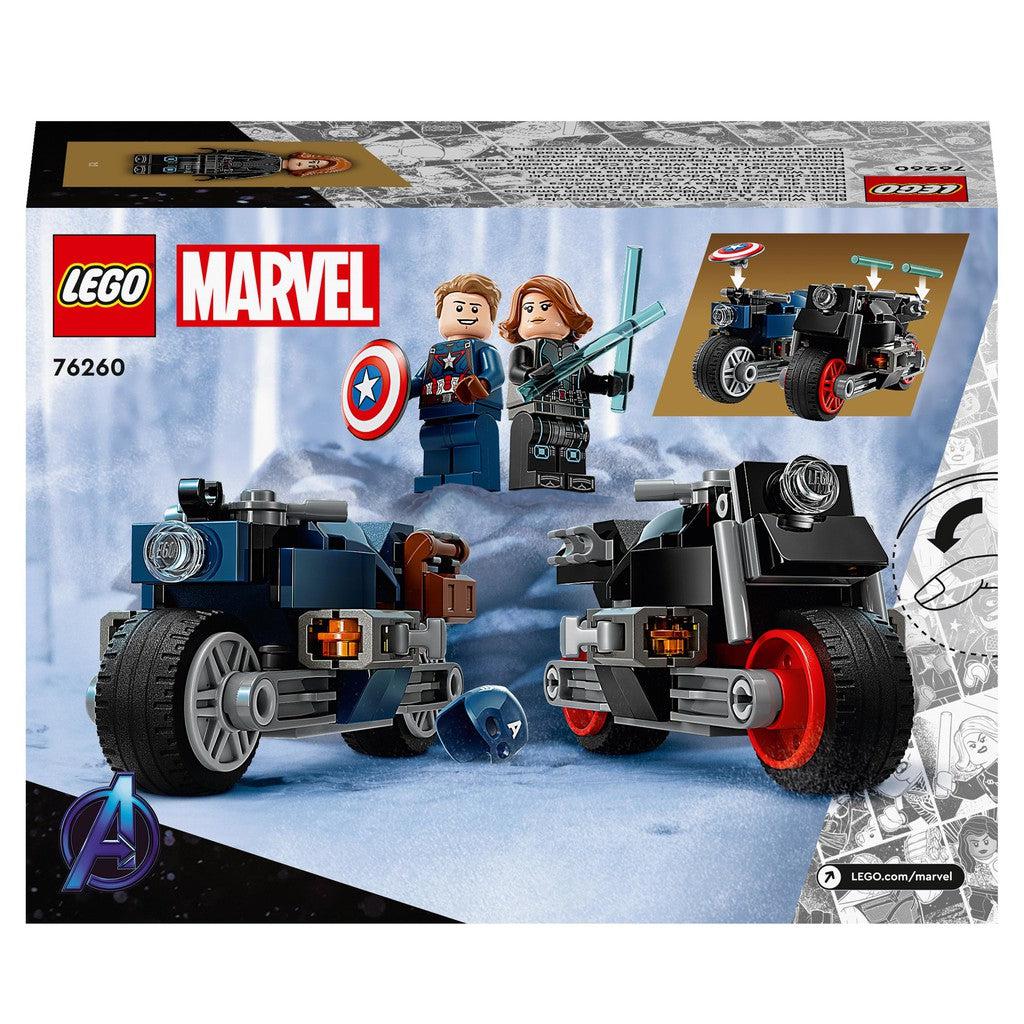image shows the back of the box for the two Avengers with the Motorcycles