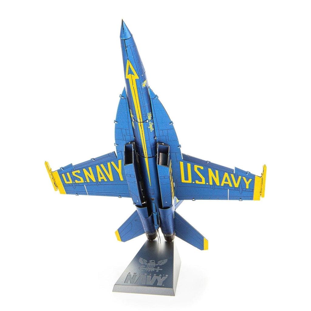 View of the underside of the model. On the wings are the words "U.S. NAVY" in yellow text.