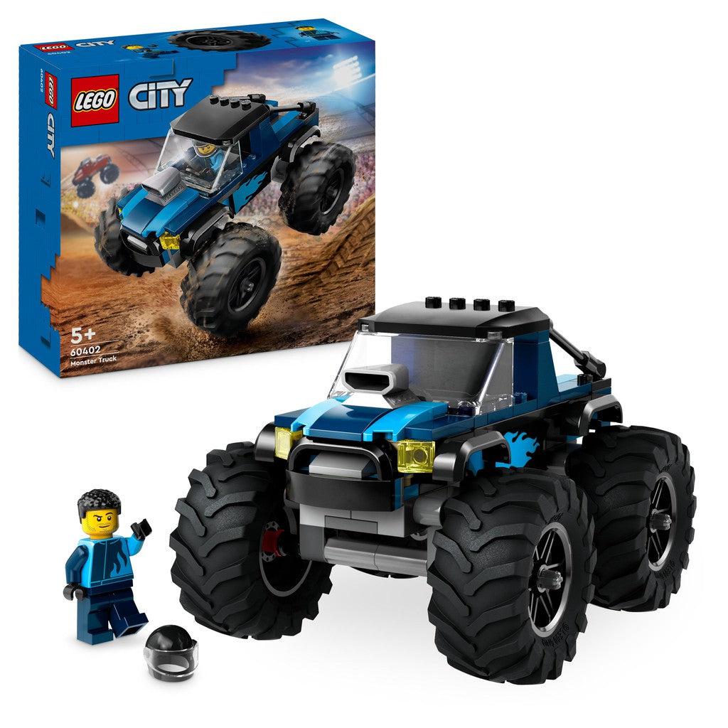 the LEGO city blue monster truck with a Minifigures to ride the truck