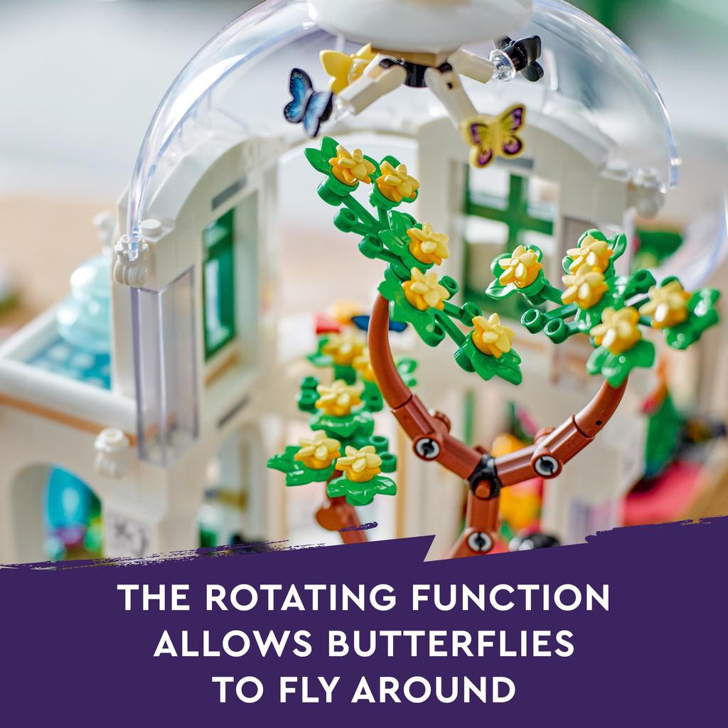 The rotating function allows butterflies to fly around