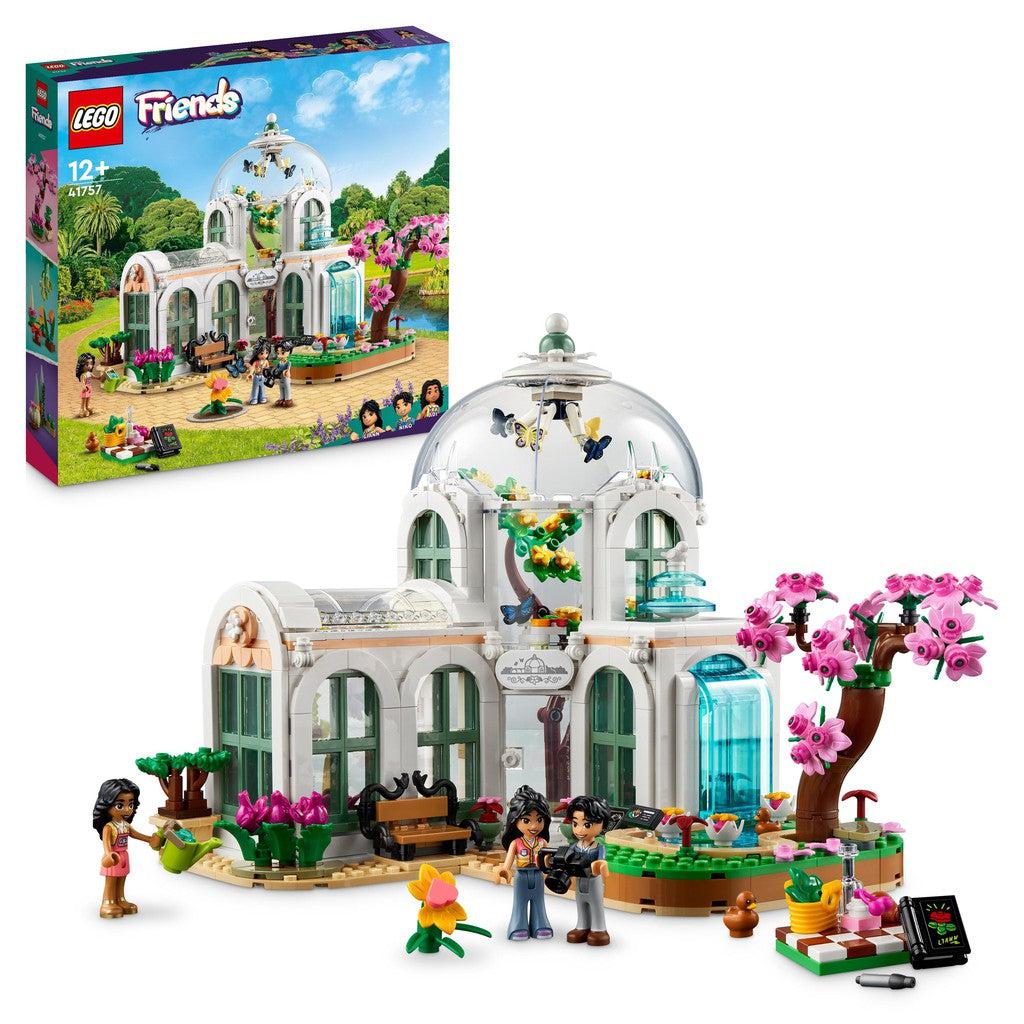 image shows the Botinical Garden Building from LEGO Friends. there are many trees and flowers in the large building