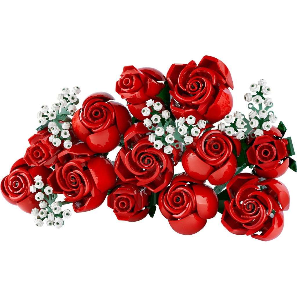 image of the roses and white buds made of LEGO