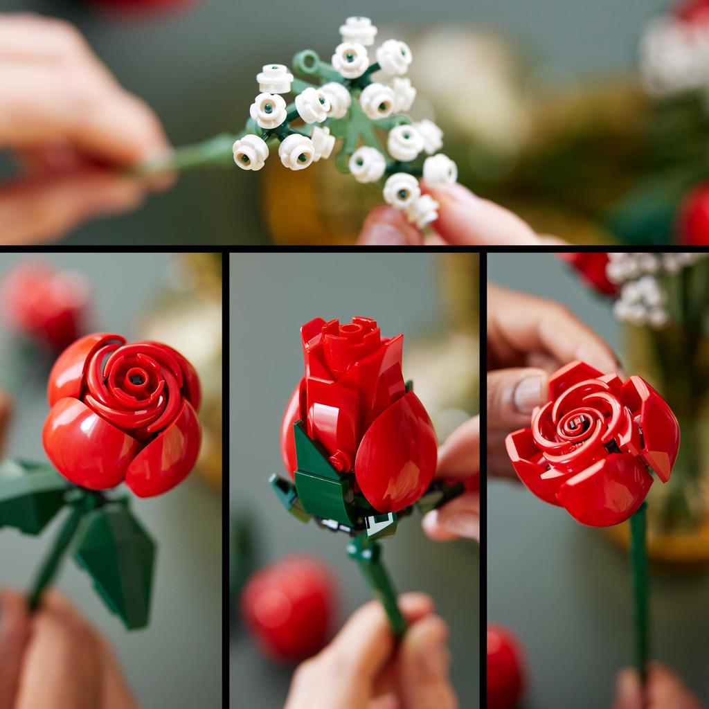 build LEGO red roses with different shapes