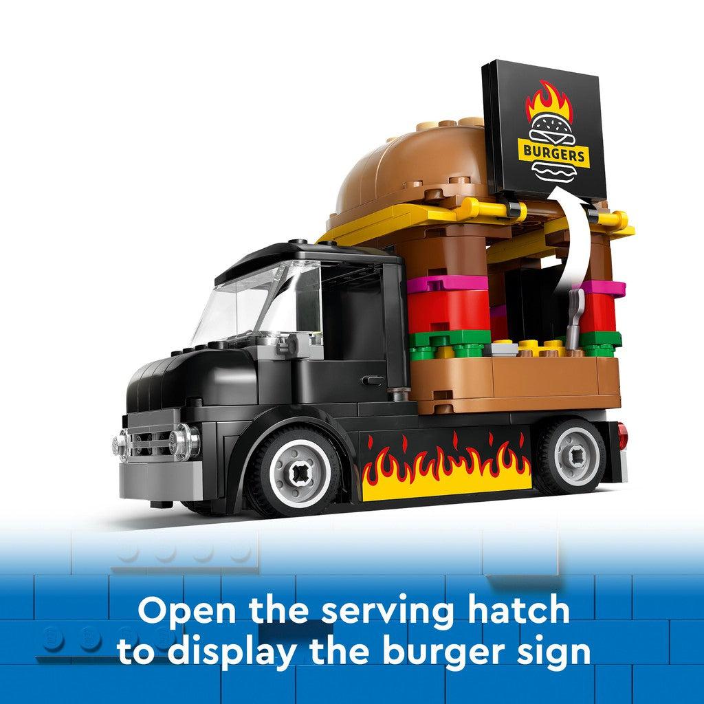 open the serving hatch to display the burger sign