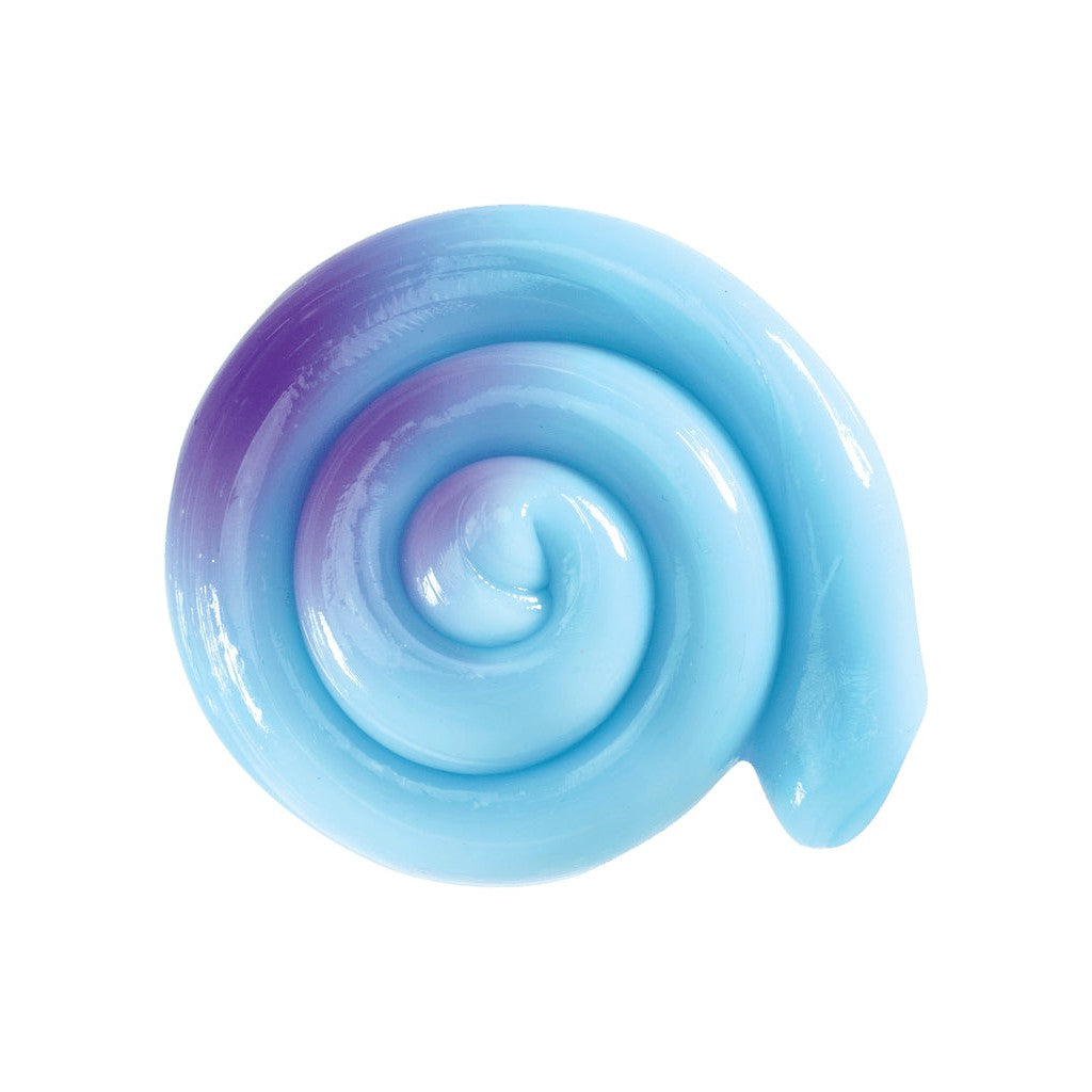 close up on the blue putty, has a blue swirl