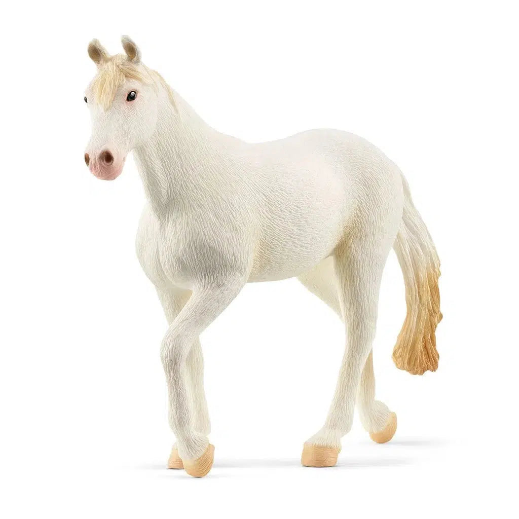 Image of the Camarillo Mare figurine. it is a white horse with a tan mane, tail, and hooves.