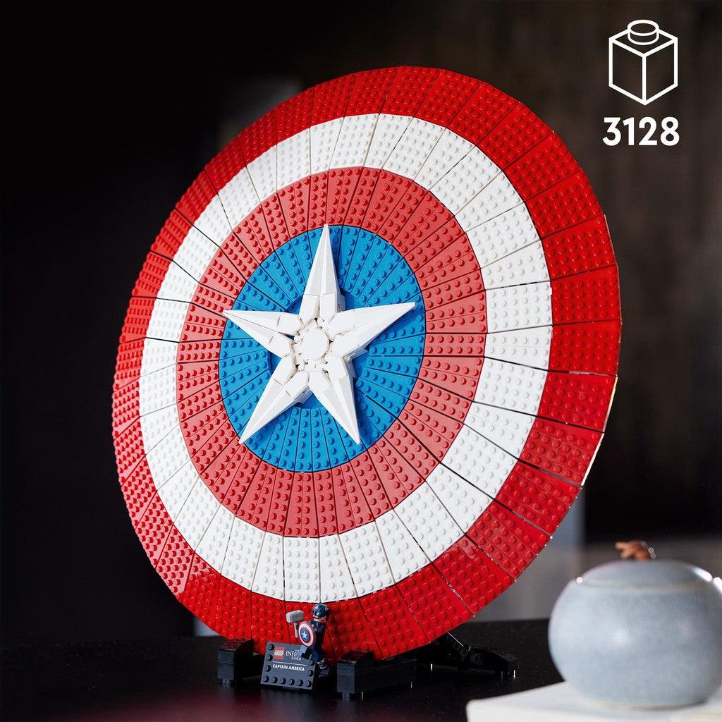 the shield has 3128 pieces and is for ages 18+