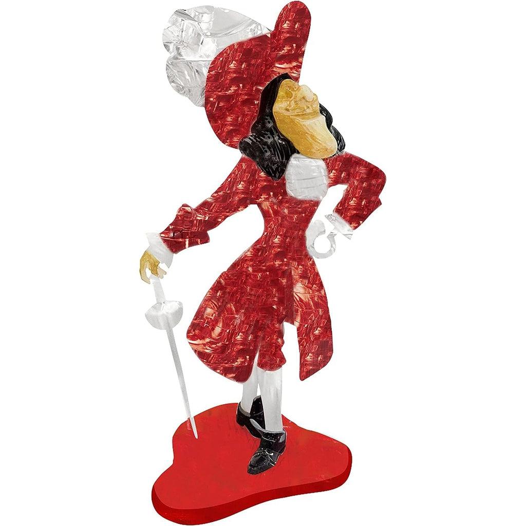 Image of the 3D Captain Hook puzzle. He has red crystal clothing, and black crystal hair.