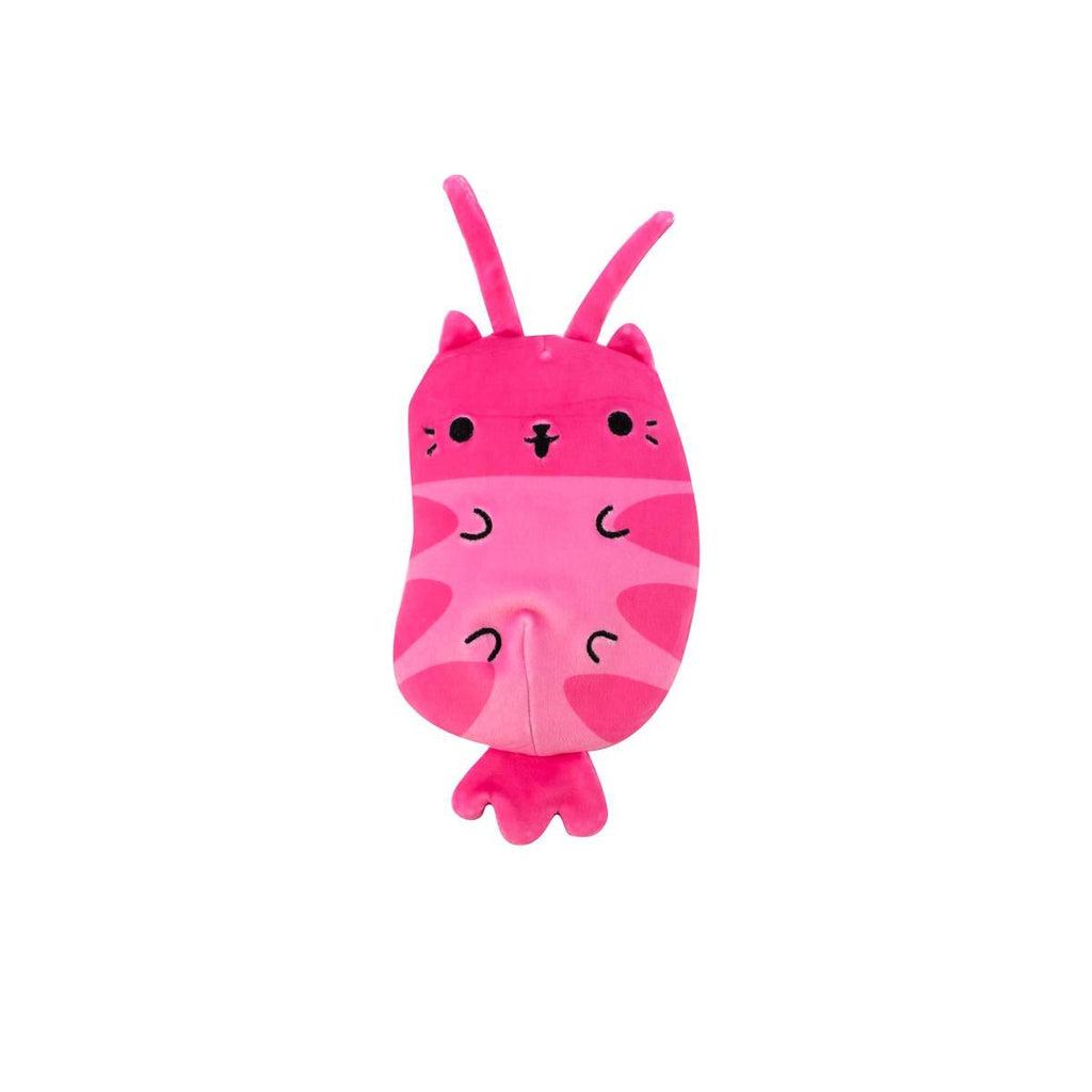 Shows a cat chonk disguised as a mantis shrimp. It is very pink.