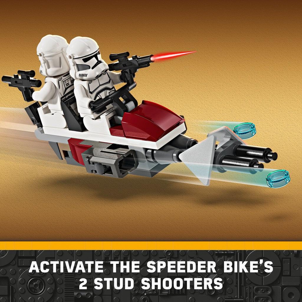 activate the speeder bike's 2 stud shooters