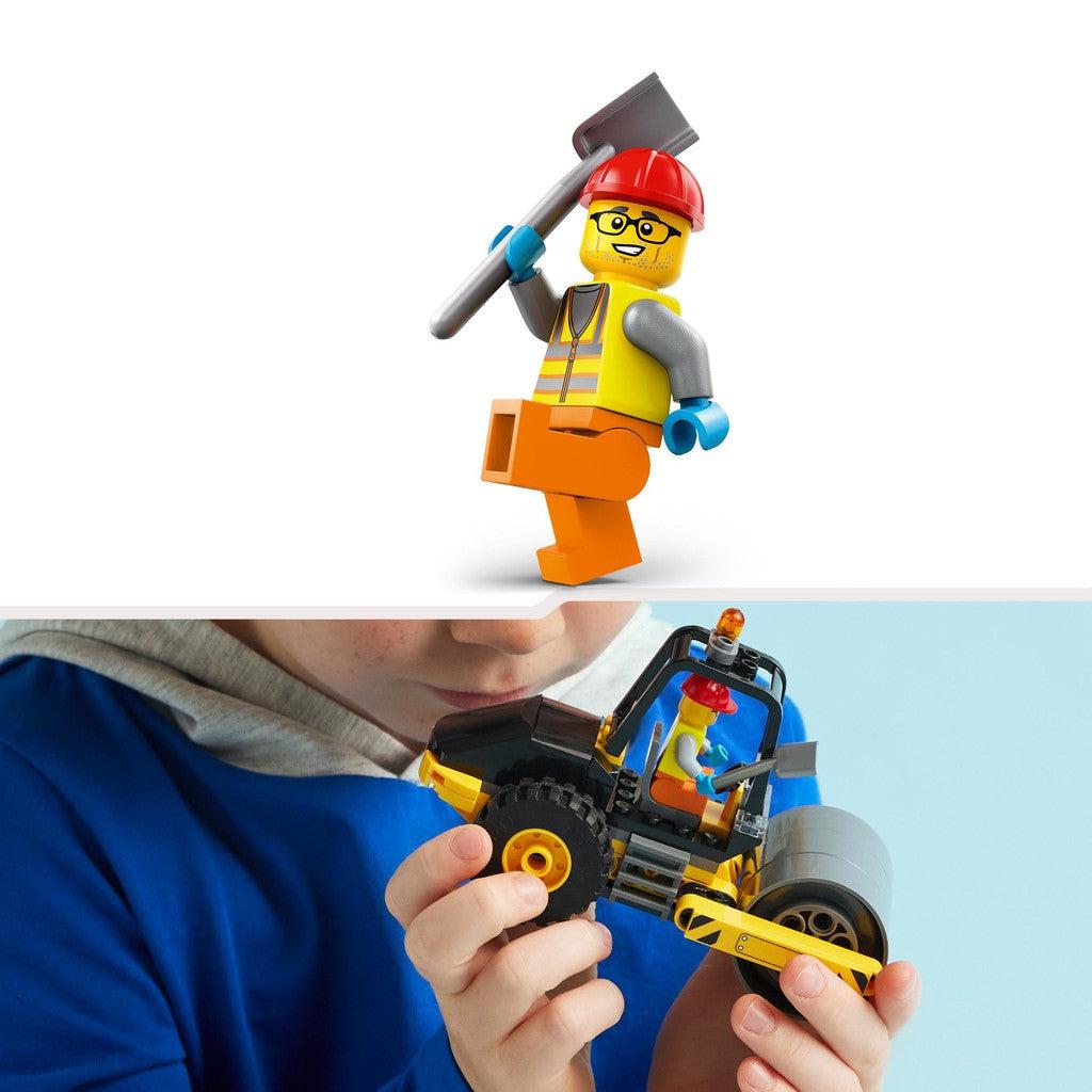 comes with a happy construction worker mini with a shovel