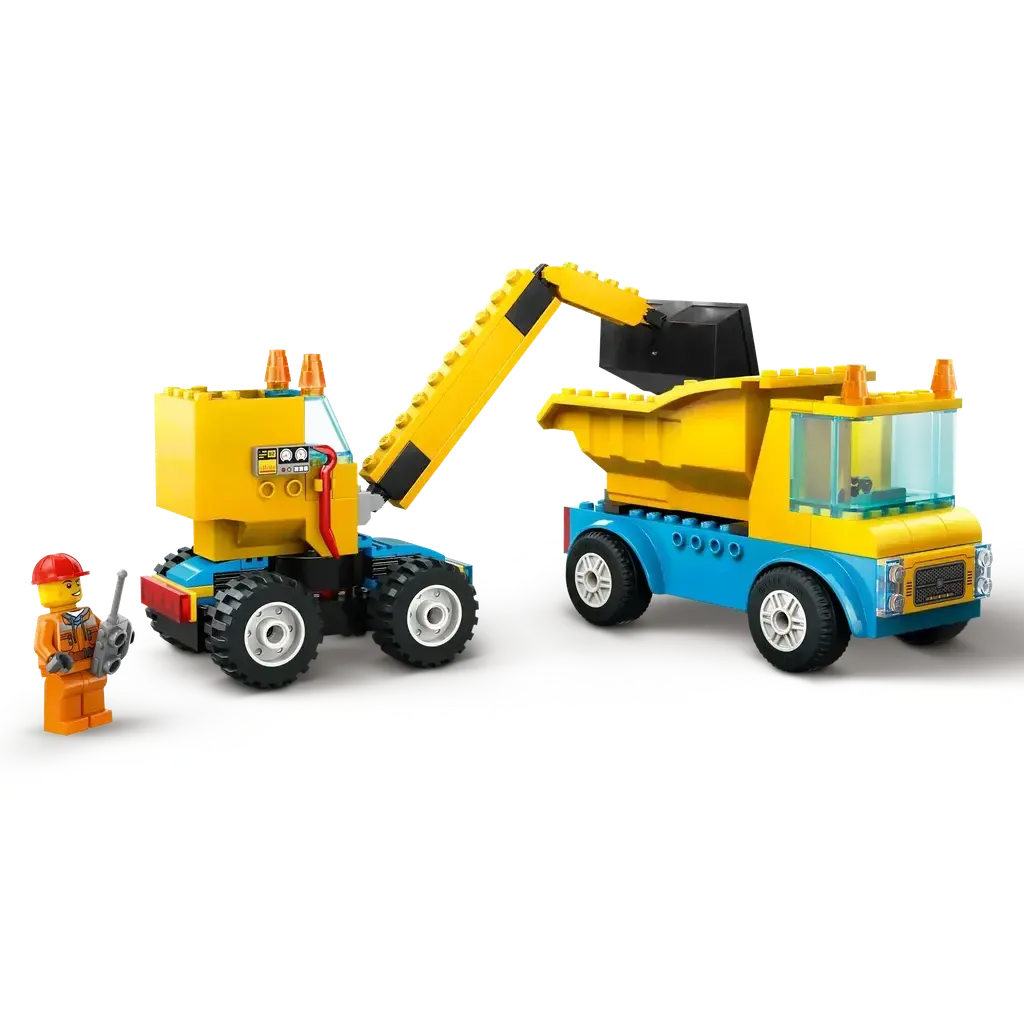 Construction Trucks and Wrecking Ball Crane-LEGO-The Red Balloon Toy Store