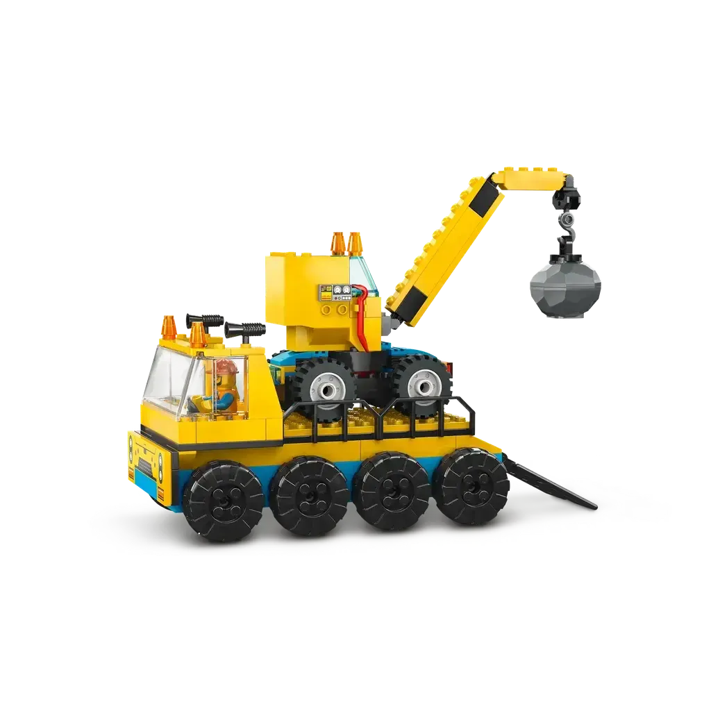 Construction Trucks and Wrecking Ball Crane-LEGO-The Red Balloon Toy Store