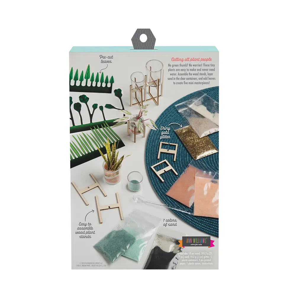 this image shows the back of the box with plant stands. 