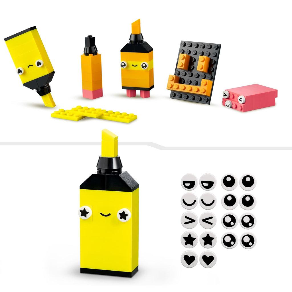 More examples of possible builds. It also shows that the kit comes with many different types of eye bricks.