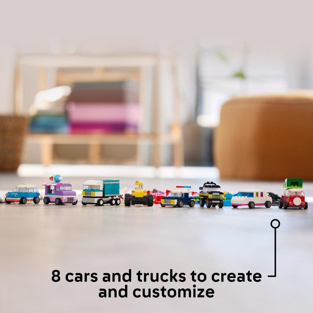 8 cars and trucks to create and customize