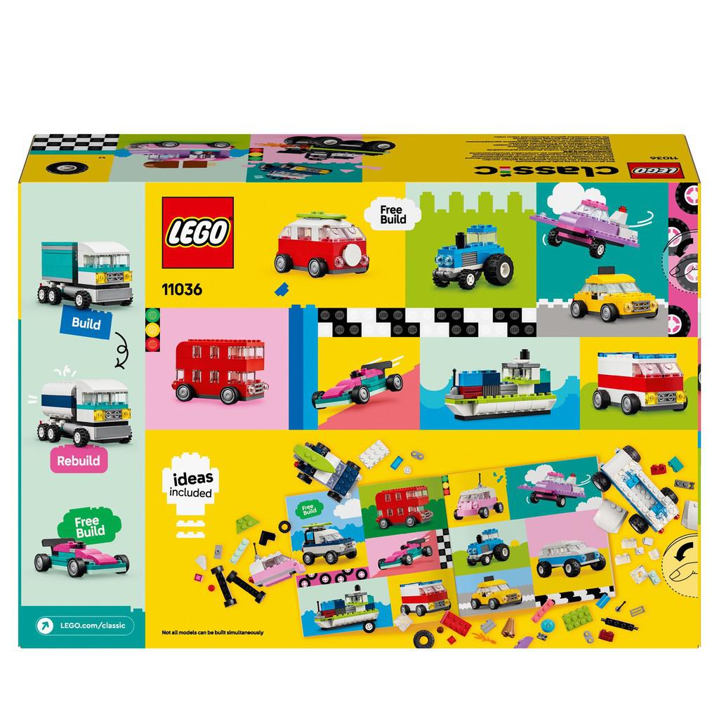 the back of the box shows a race car, bus, boat and more to build with and use your imagination