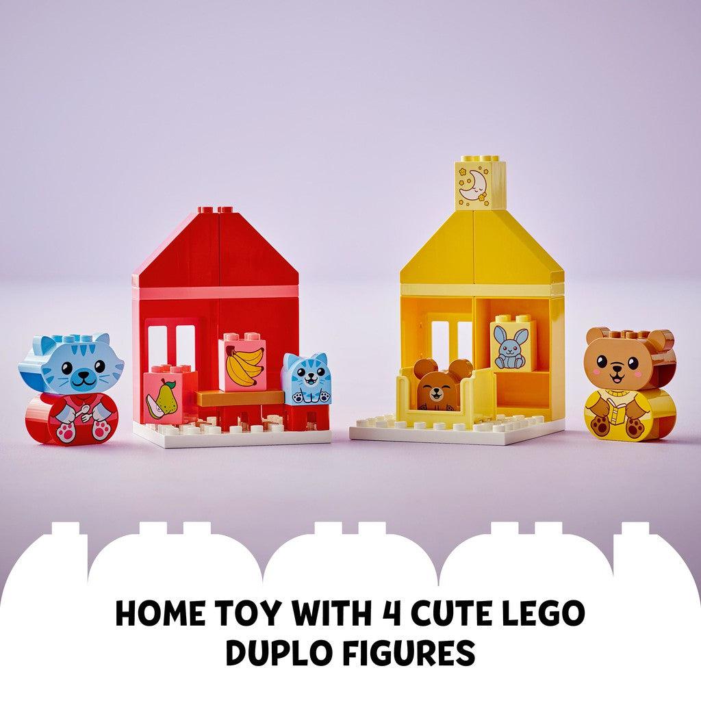 home toy with 4 cute LEGO DUPLO figures