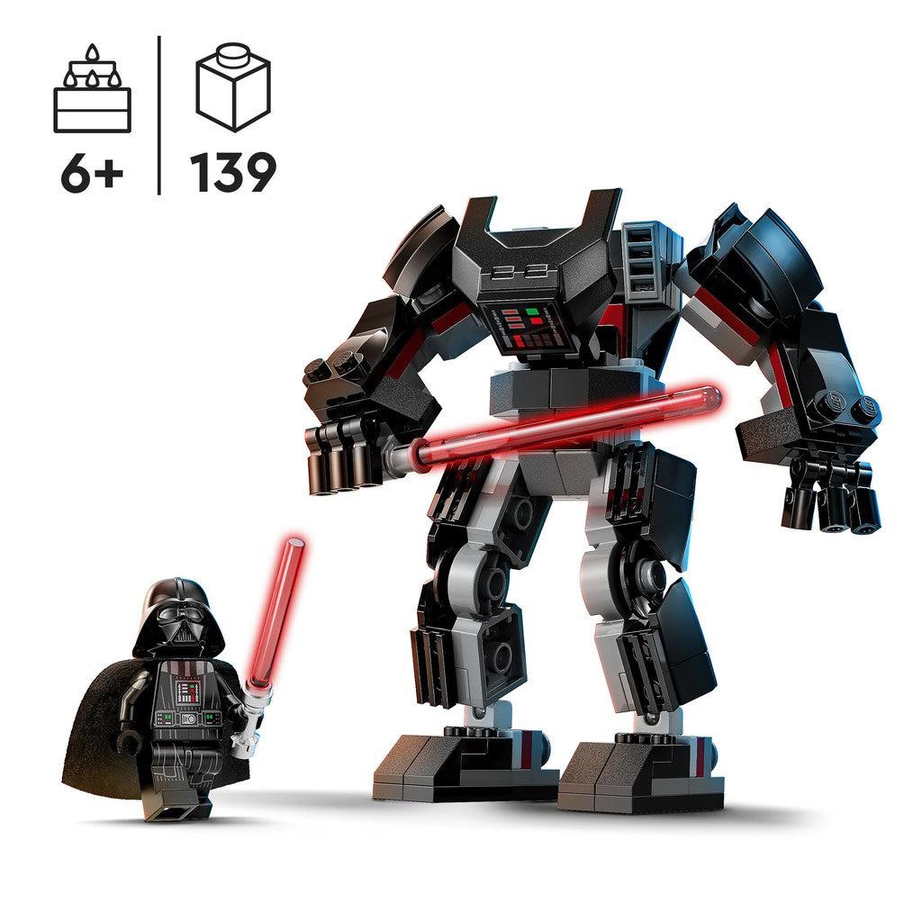 for ages 6+ with 139 LEGO pieces. Play with Darth Vader and his Mech