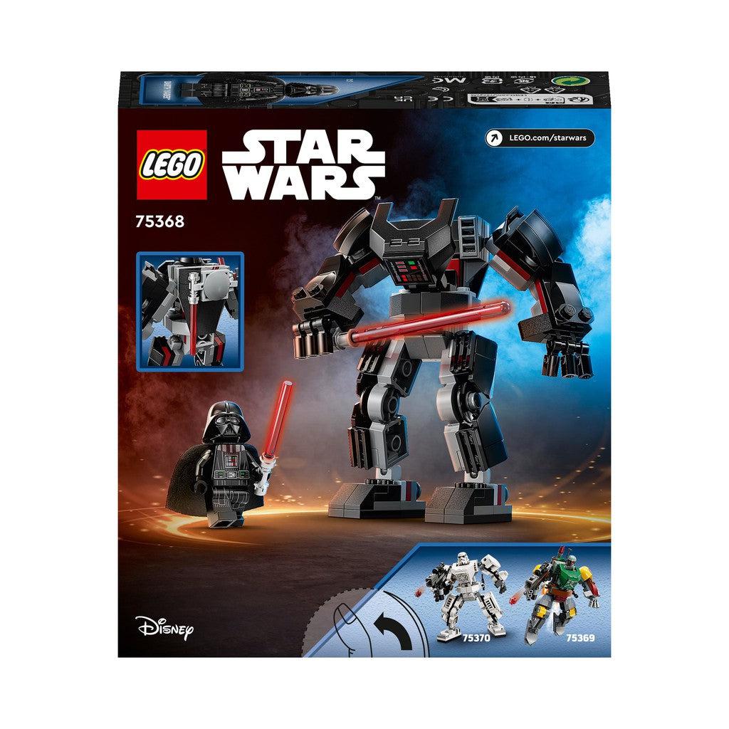 image shows the back of the box showing the beck, light sabers and mini Darth Vader