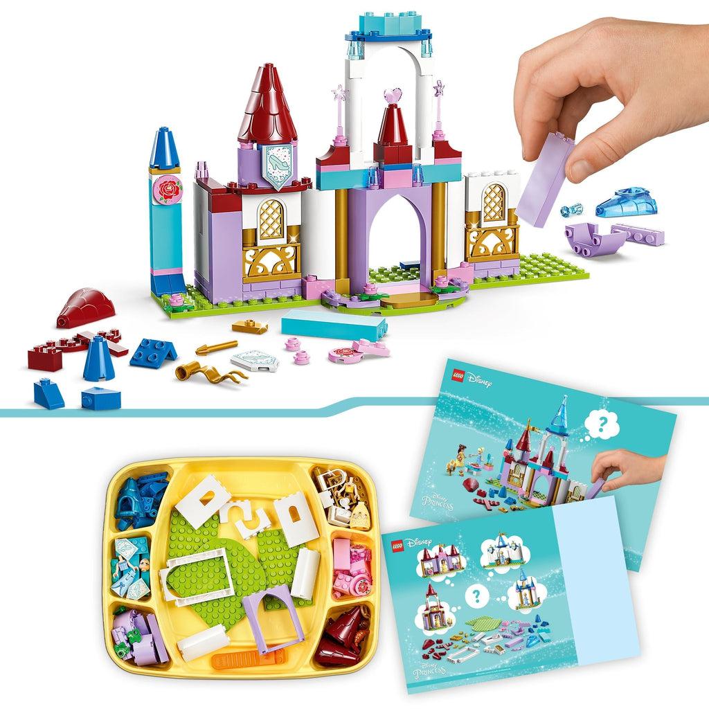 Image of another princess castle example that can be made with the included bricks. The set also comes with an idea booklet.