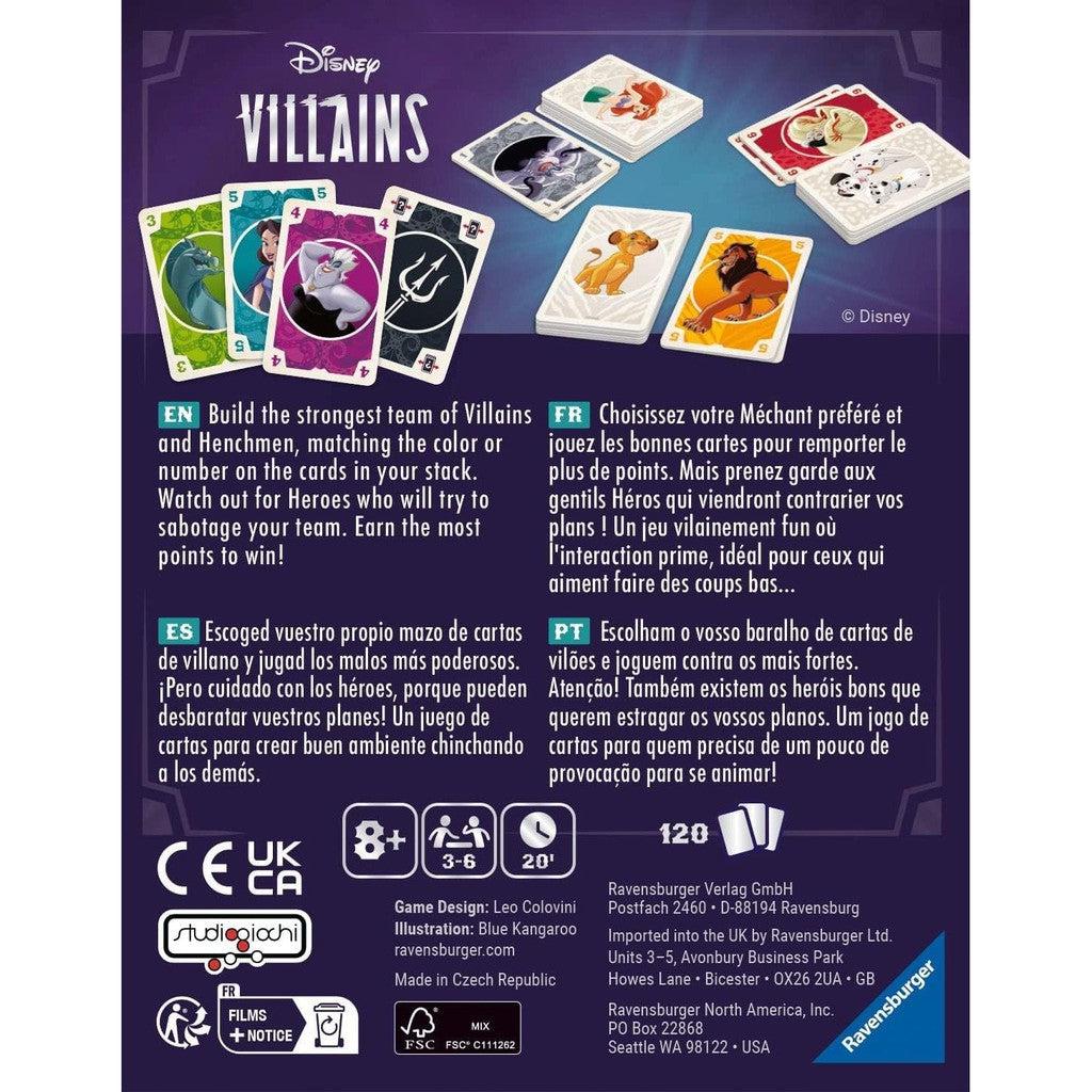 "Build the strongest tesm of villans and henchmen, matching the color or number on the cards in your stack. watch out for heroes who will try to sabotage your team! earn the most points to win.