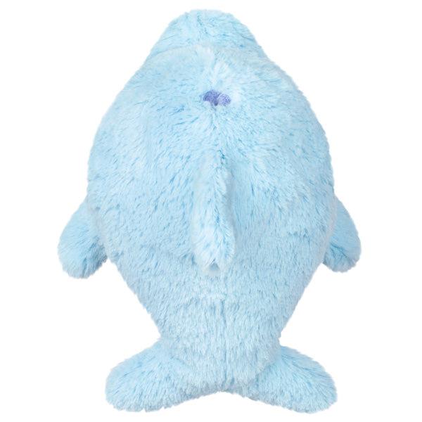 Top view of the plush. Shows that it has a darker blue blow hole.