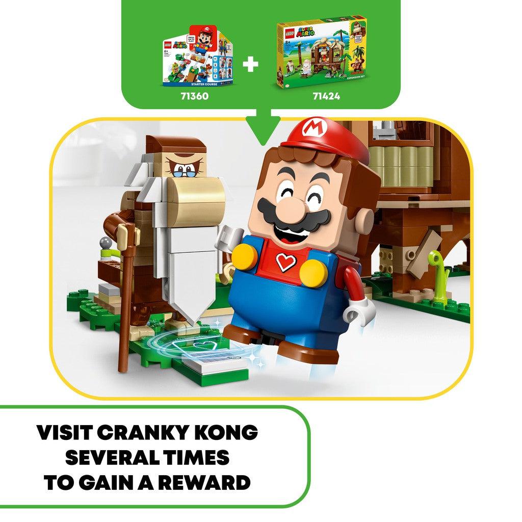 visit cranky kong several times to gain a reward. LEGO mario is in set 71360