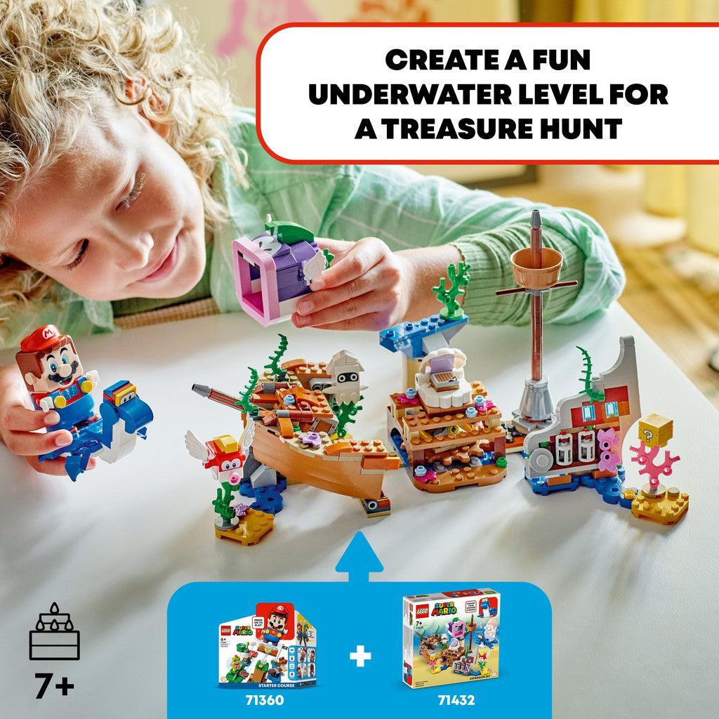 create a fun underwater level for a treasure hunt. for ages 7+
