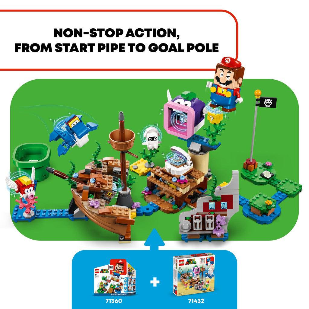 non-stop action, from start pipe to goal pipe