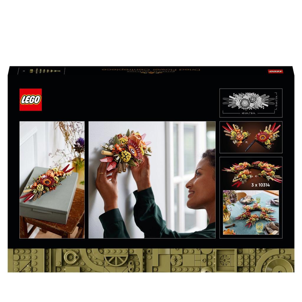 Image of the back of the box. It shows images of the LEGO set on display in a house such as on a table or on the wall.
