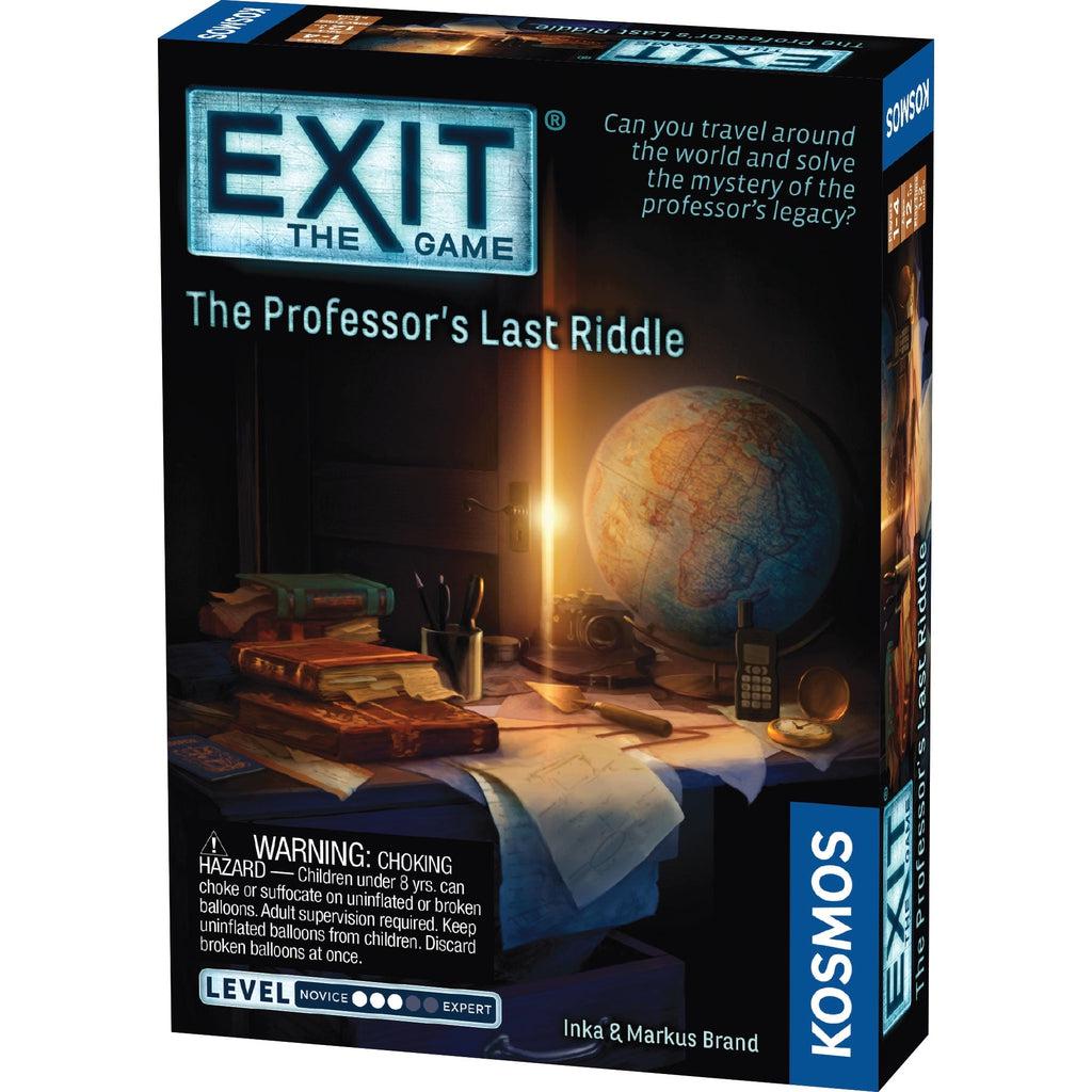 Image of the front of the game box. On the front is a ominous picture of a professor's desk. It shows a graphic saying this puzzle is a 2 out of 5 difficulty.