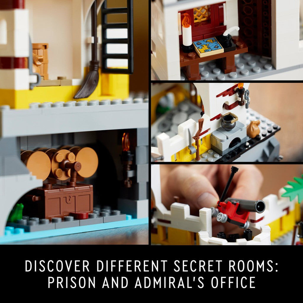 discover different secret rooms: prison and admiral's office