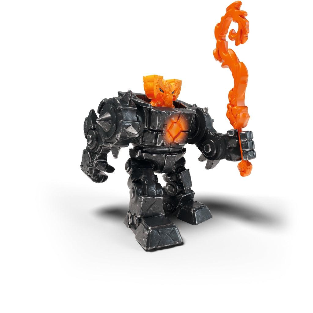 Image of the Eldrador Robot Shadow Lava figurine. It comes with a lava life form, a robot suit, and a large lava sword. 