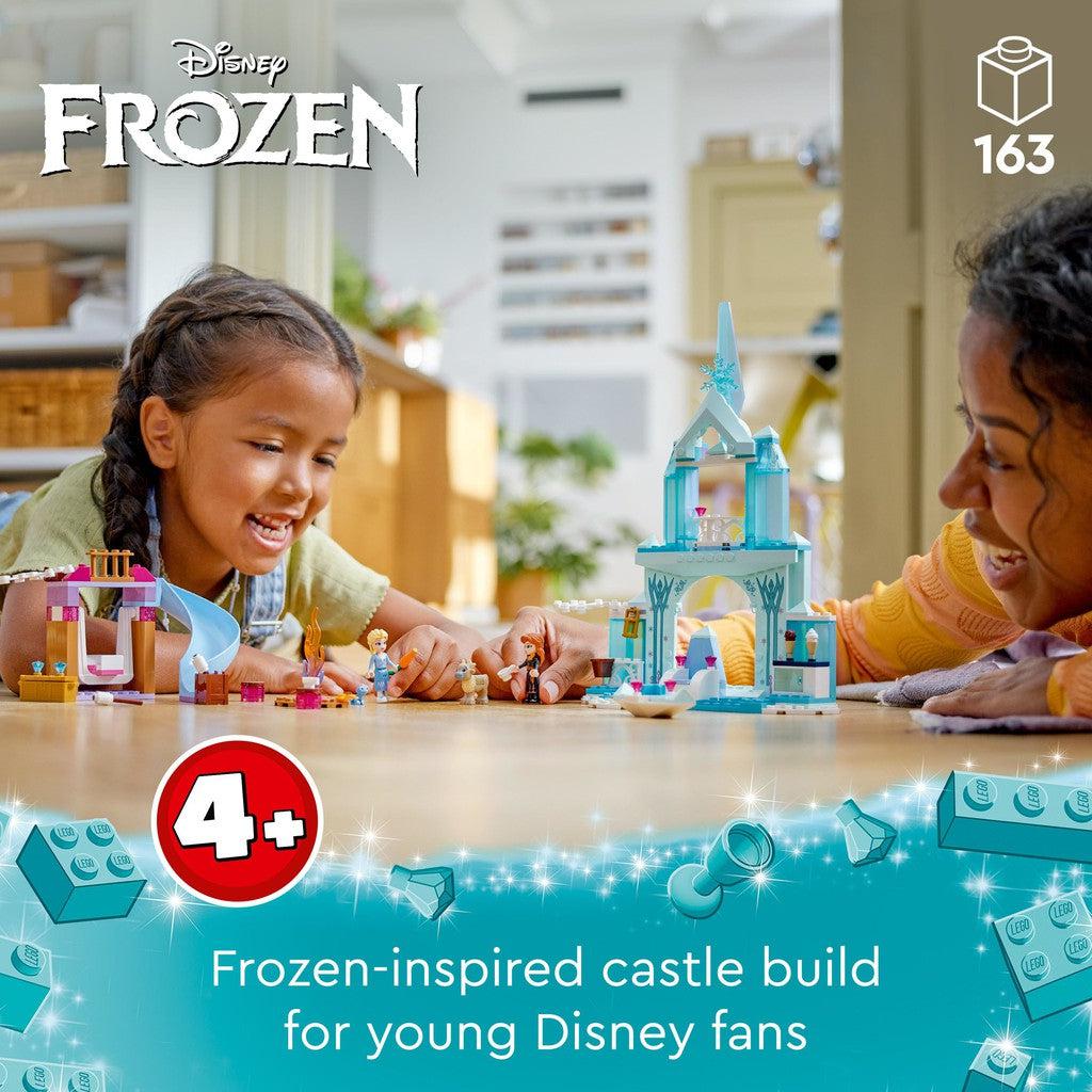 for ages 4+ with 163 LEGO pieces. Frozen inspired castle build for young disney fans. 
