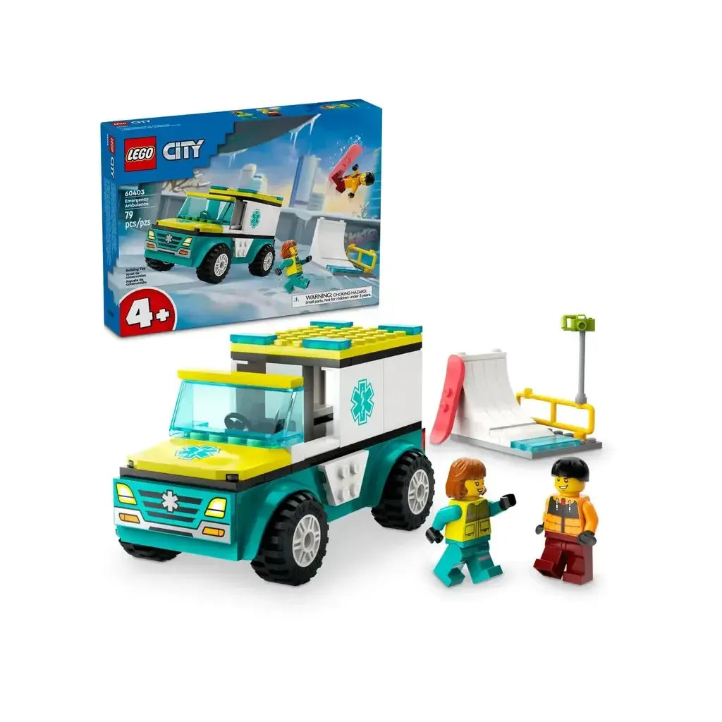 Emergency Ambulance and Snowboarder-LEGO-The Red Balloon Toy Store