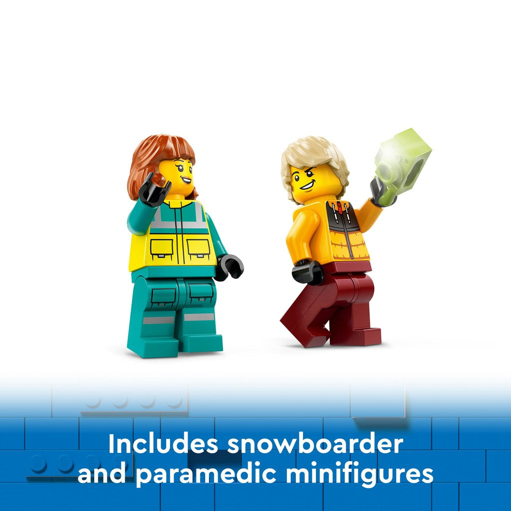 includes snowboarder and paramedic minifigures