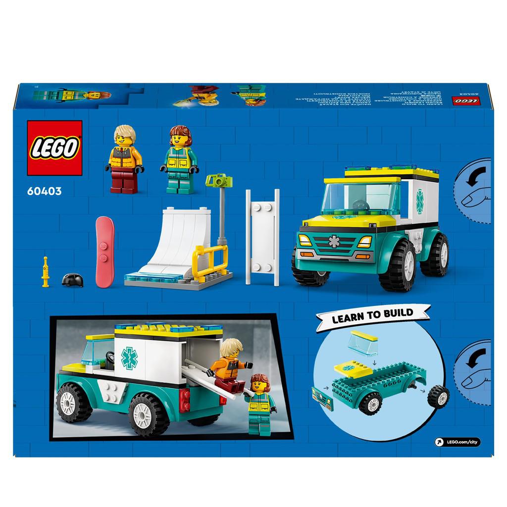 the back of the box shows the accessories and the easy to build LEGO sets to teach young builders