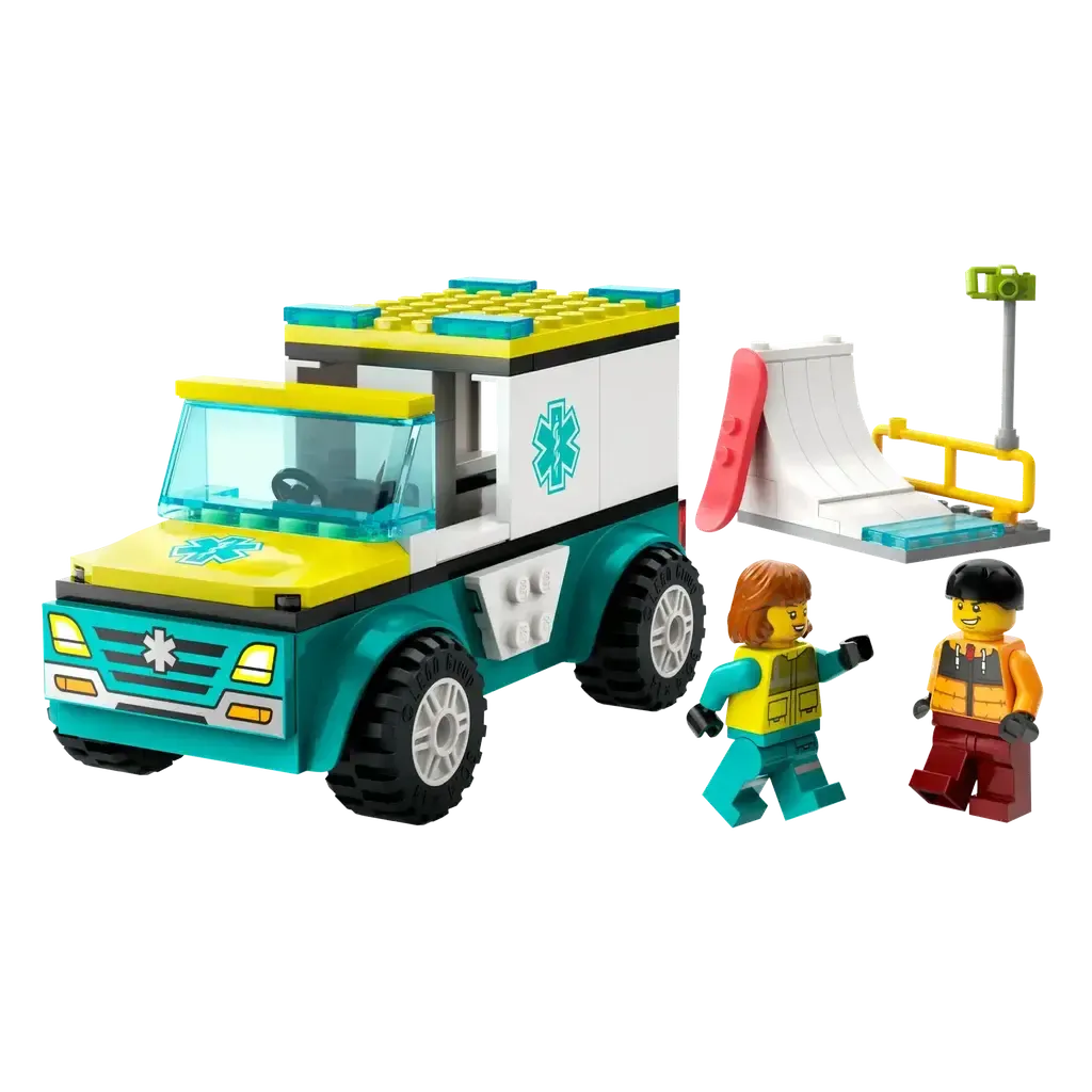Emergency Ambulance and Snowboarder-LEGO-The Red Balloon Toy Store