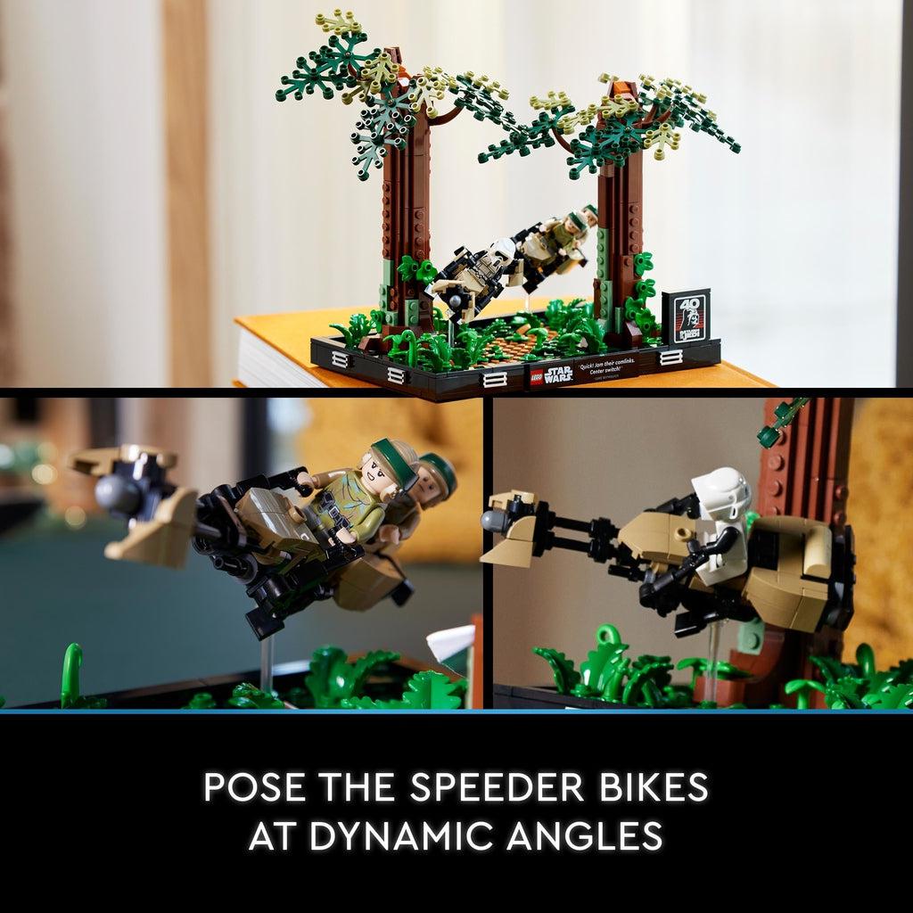 pose the speeder bikes at dynamic angles