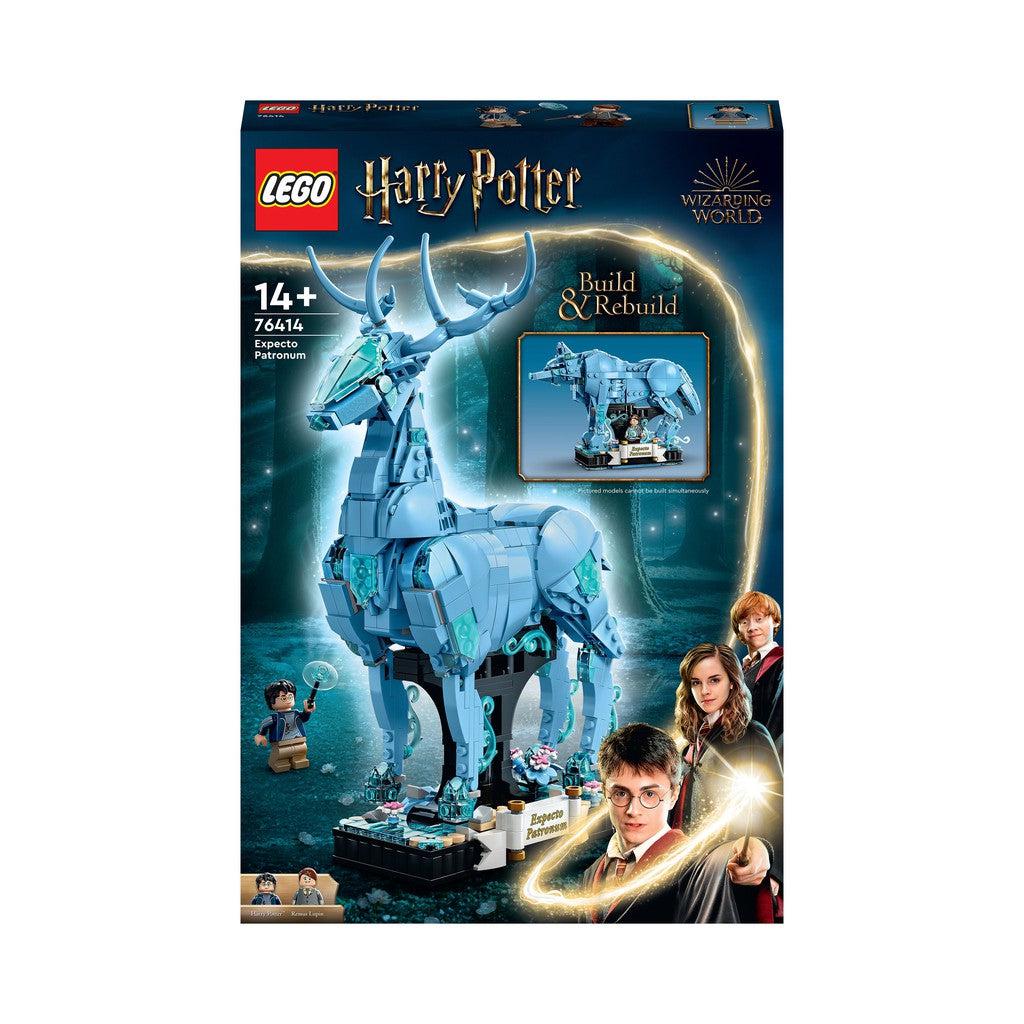 image shows the LEGO Harry Potter Expecto Patronum. Build the wolf and stag and rebuild it over and over.