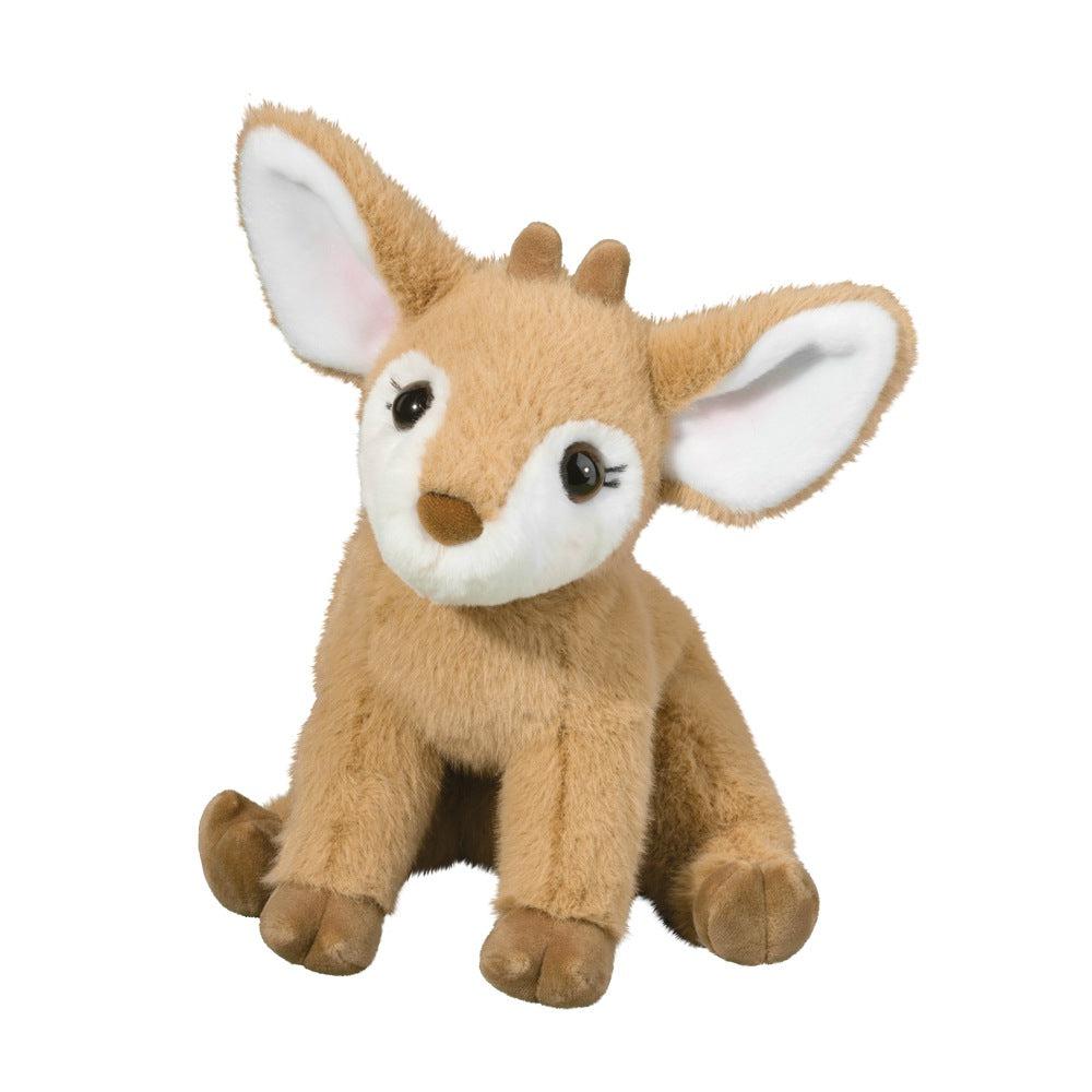 Its a Fawn! a baby deer plush animal. it looks incredibly fost with light brown fur!