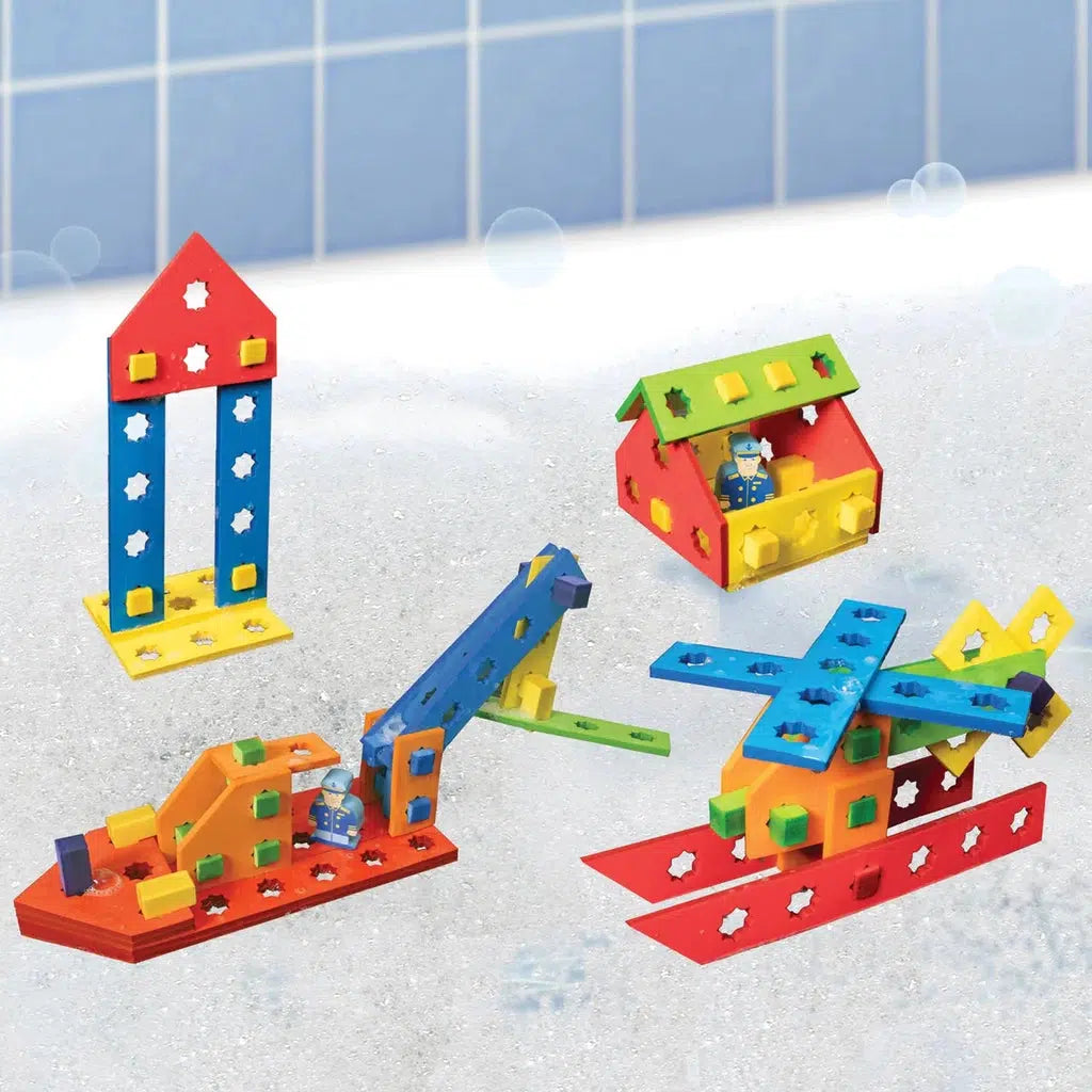 Image of some of the possible structures you can create with the Floating Construction Set.