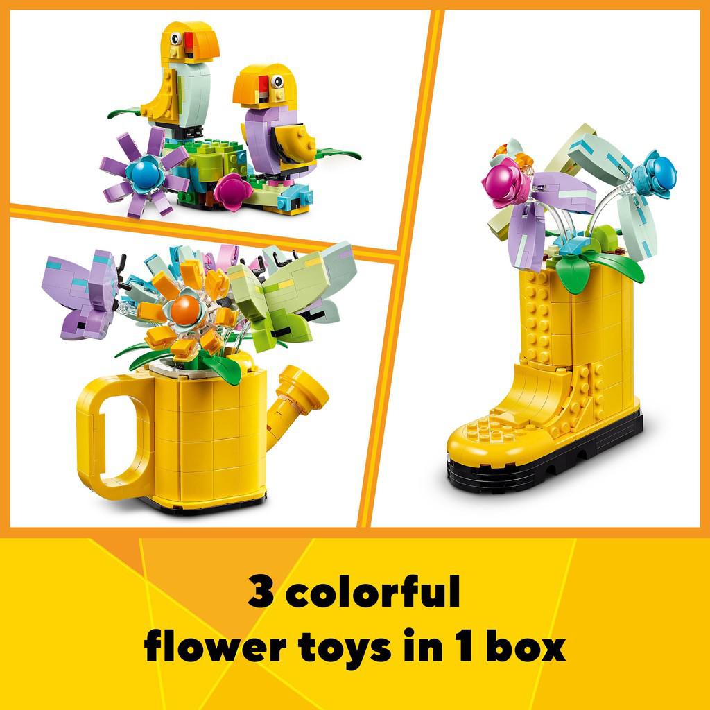 3 colorful flower toys in 1 box