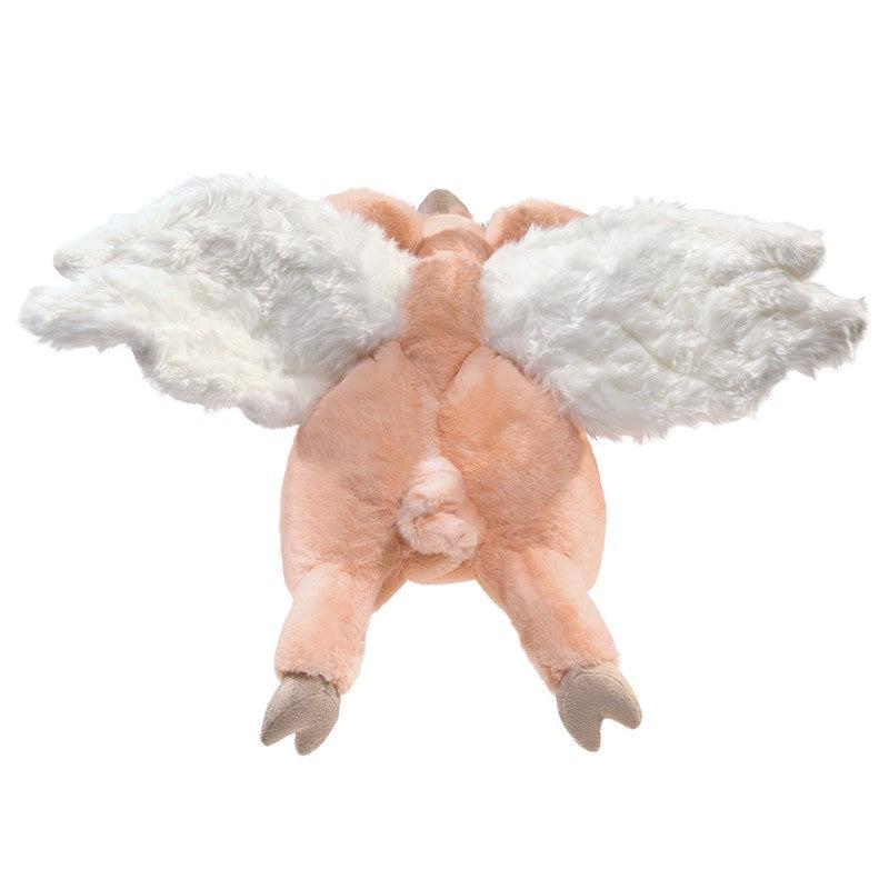 Back of puppet | Back view shows white wings opened and flat to sides.