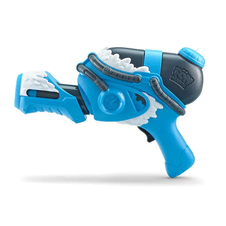 foam-ilator out of the box. It's styled similar to a typical pump action water gun but with foam styled white plastic highlight pieces on various parts of the foam gun