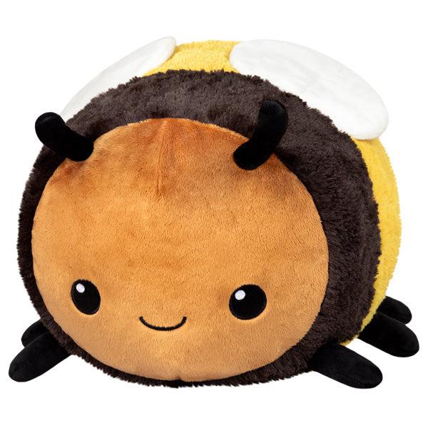 Plush toy of Fuzzy Bumblebee with black antennae, wings, and stripes on a soft, round body.
