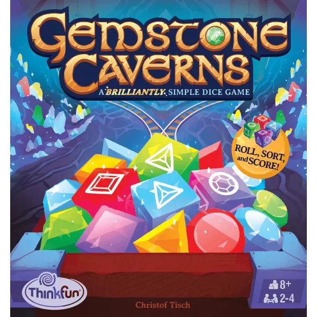 box for the game gemstone caverns. a brilliantly simple dice game