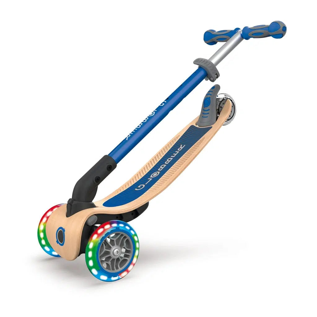 Globber Primo - Foldable Wood Blue Scooter-Globber-The Red Balloon Toy Store